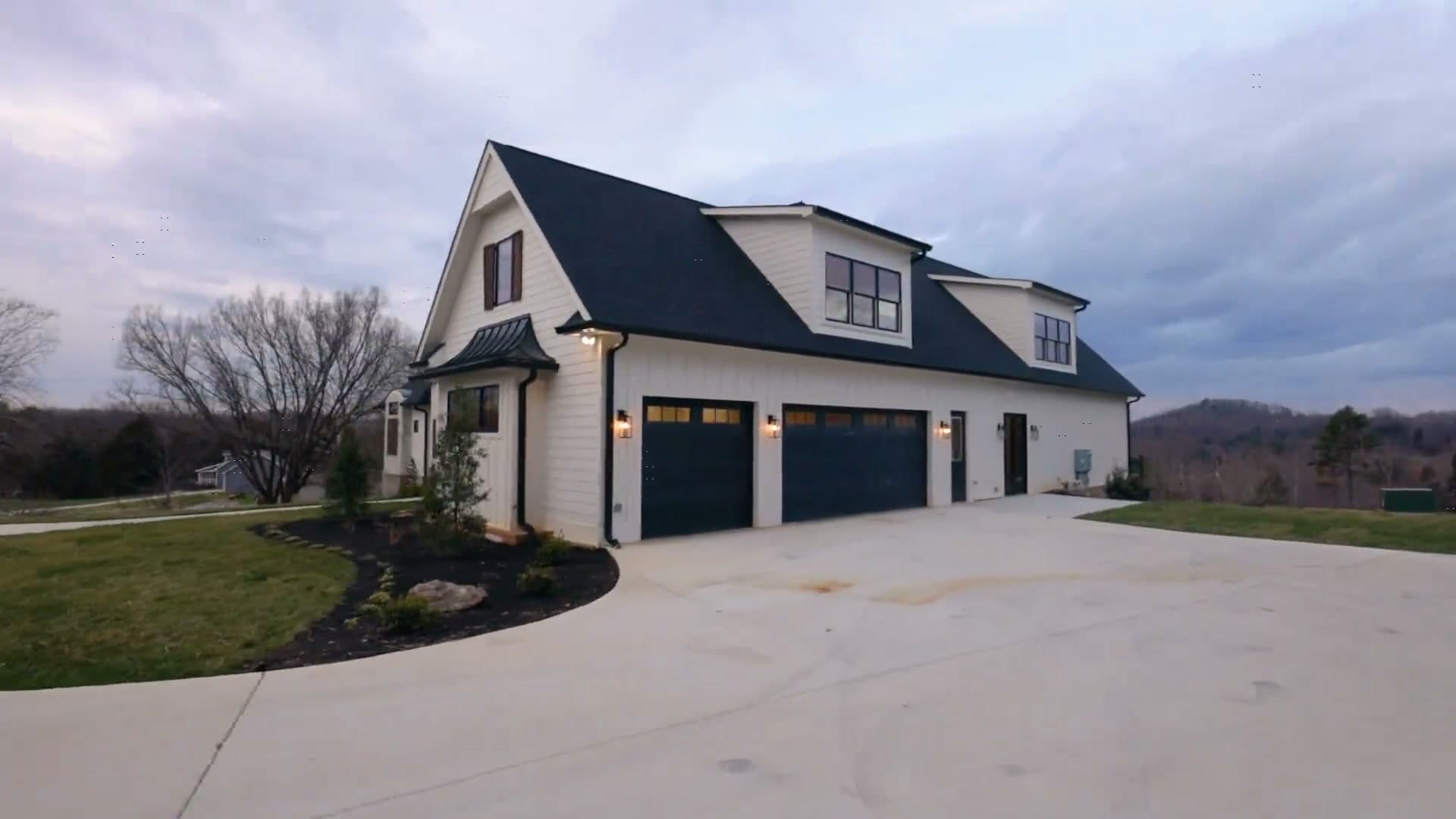 Aerial view of a custom home under construction in Murfreesboro, Tennessee